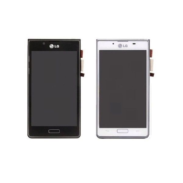 Il nero, convertitore analogico/digitale LCD a 4.3 pollici bianco del touch screen del LG Optimus L7 P700 con la pagina